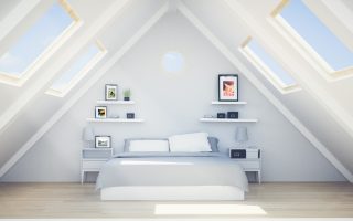 Bedroom designed in velux loft converson