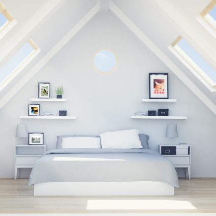 Bedroom designed in velux loft converson
